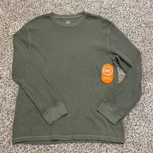 Boy’s Wonder Nation Olive Waffle Knit Top- XL (14/16)